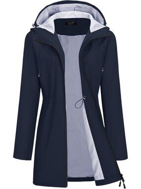 Rain Jacket Women Lined Raincoat Waterproof Windbreaker Jackets Hooded Raincoats